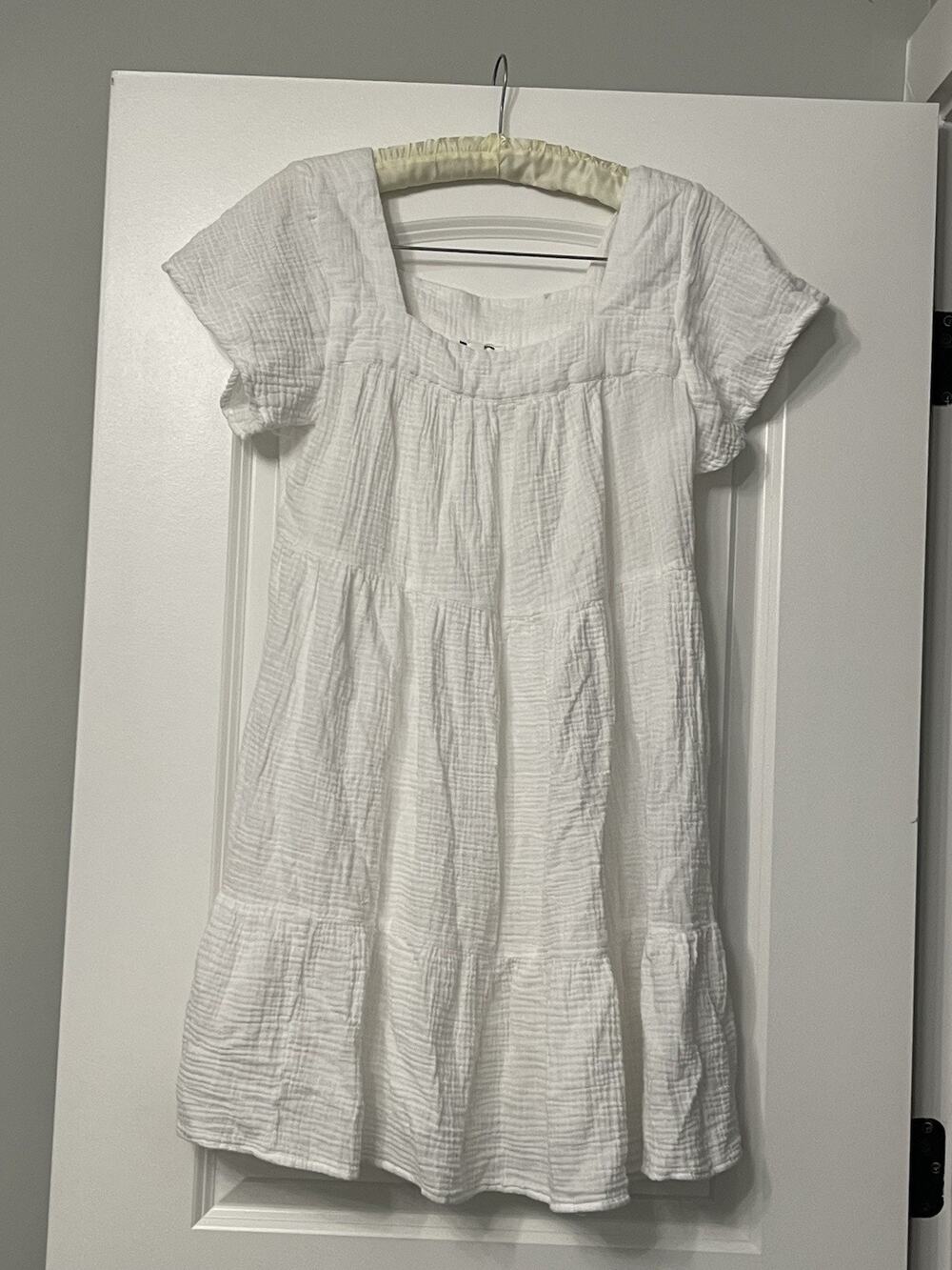 Beach Lunch Lounge White Cotton Gauze Dress Summer Cottagecore Boho Beach Dress